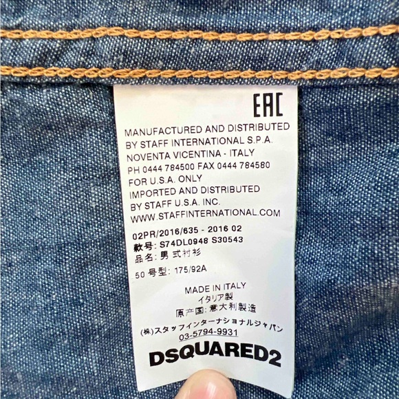DSquared2 Western Denim Snap Up Shirt - 50 - Picture 12 of 15